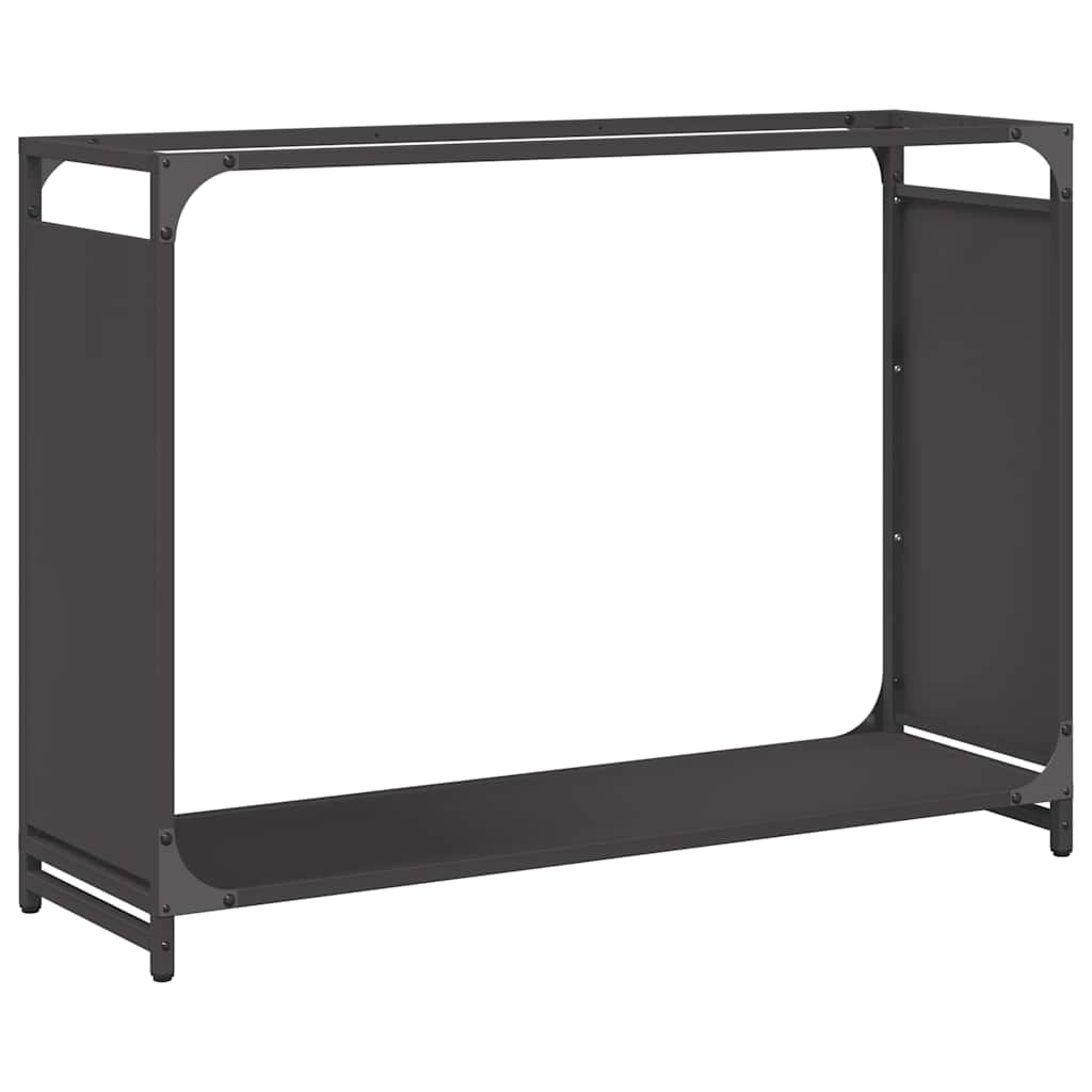 Stalak za drva crni 90x28x65 cm hladno valjani čelik