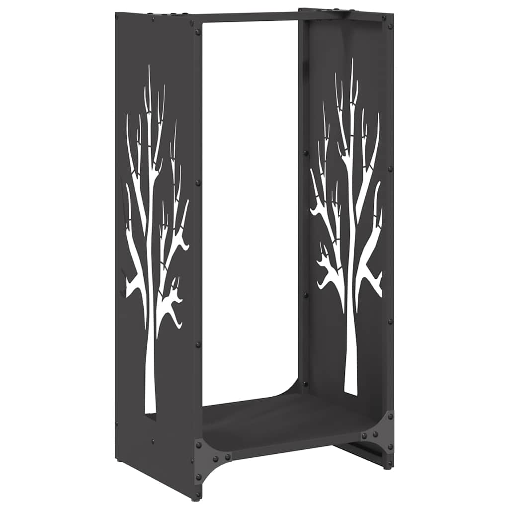 Stalak za drva crni 40x30x80 cm hladno valjani čelik