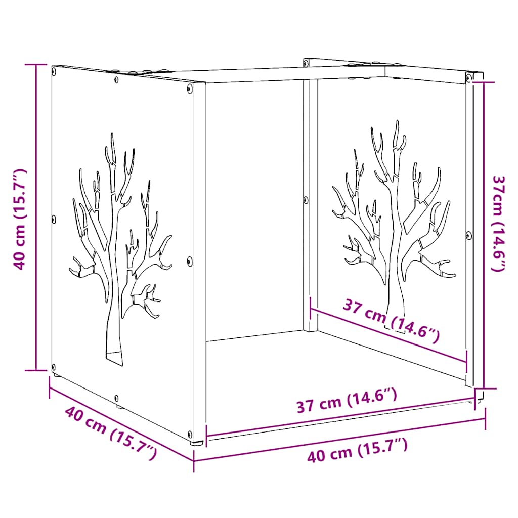 Stalak za drva za ogrjev40x40x40 cm od nehrđajućeg čelika