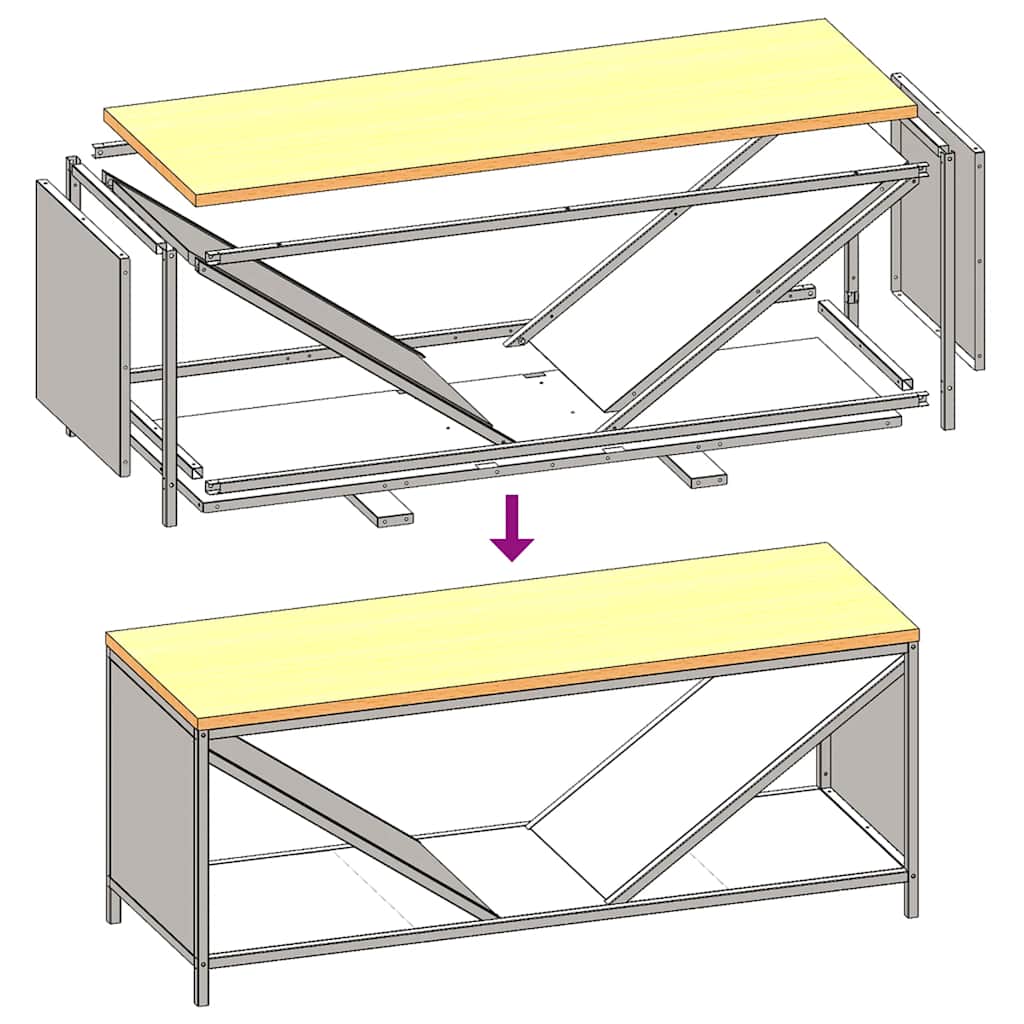 Stalak za drva za ogrjev s drvenim vrhom crni 100,5x35,5x40 cm
