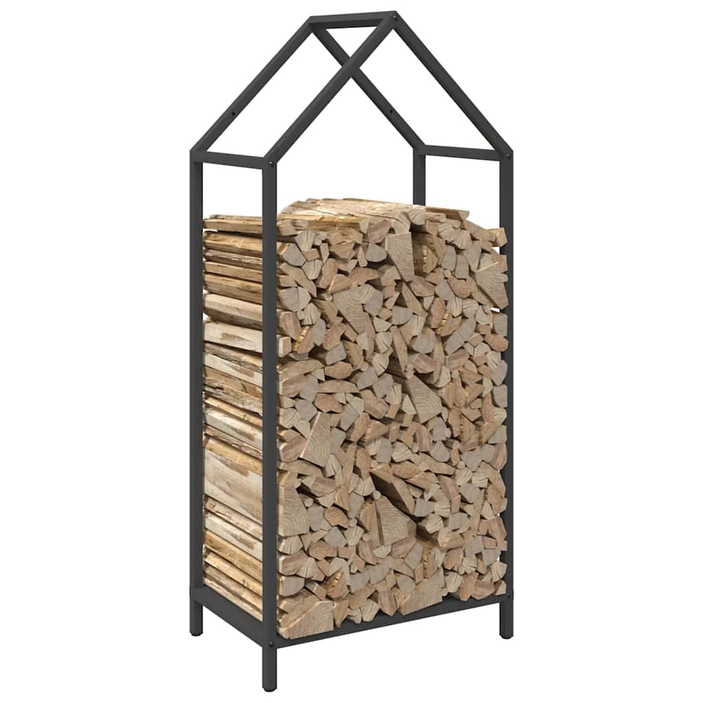Stalak za drva crni 40x25x90 cm hladno valjani čelik