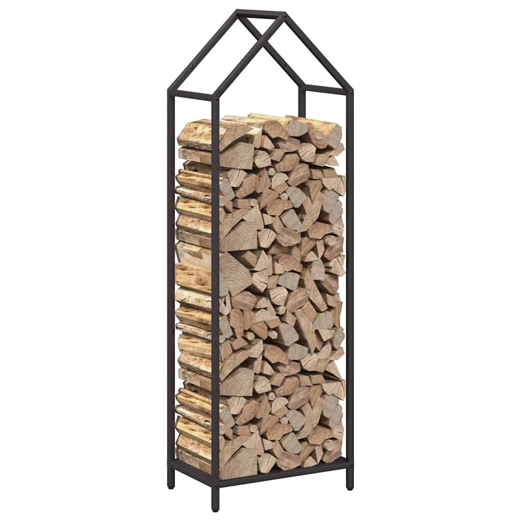 Stalak za drva crni 40x25x120 cm Hladno valjani čelik