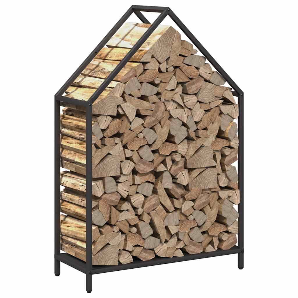 Stalak za drva crni 60x25x90 cm hladno valjani čelik