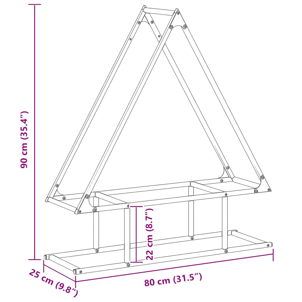 Stalak za drva bijeli 80x25x90 cm hladno valjani čelik