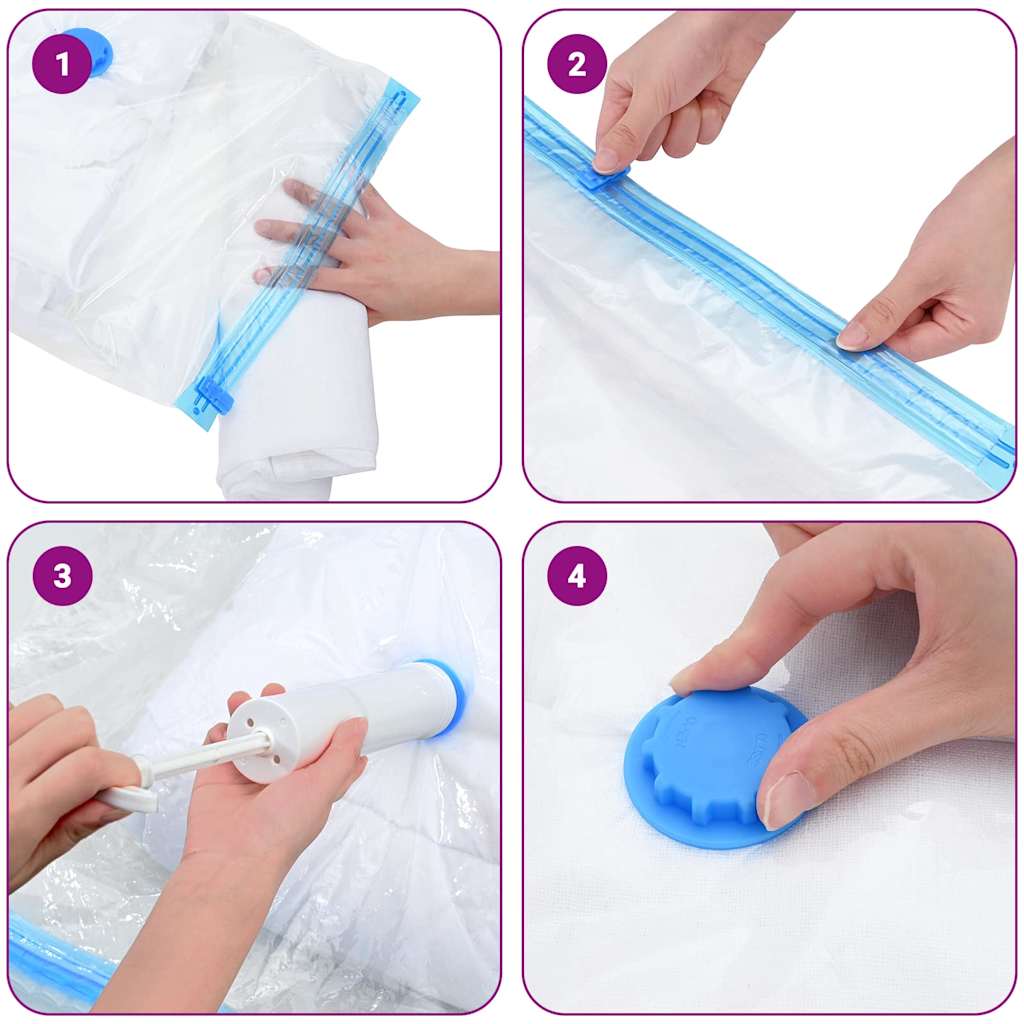 Vreće za spremanje 10 pcs Transparentne i plave 130 x 100 cm