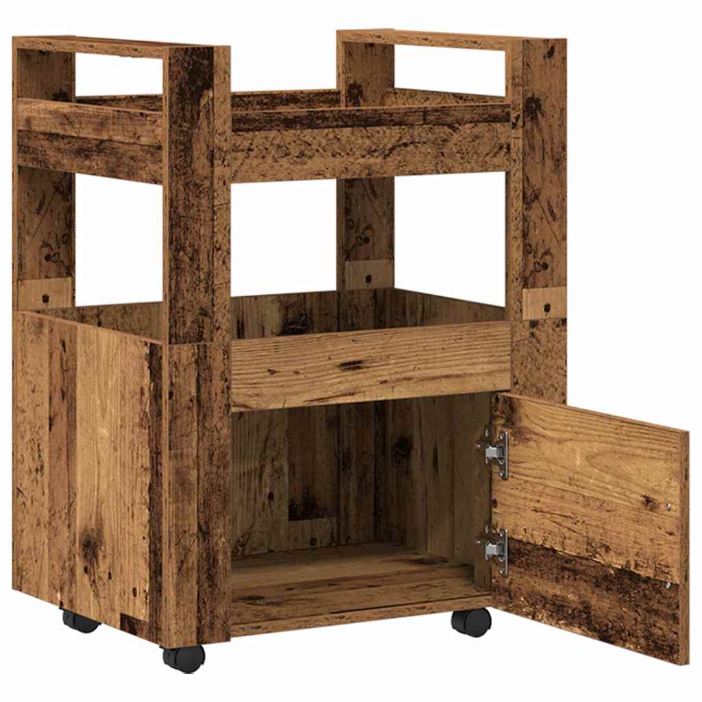 Kuhinjski kolica Staro drvo 60 x 45 x 80 cm Konstruirano drvo