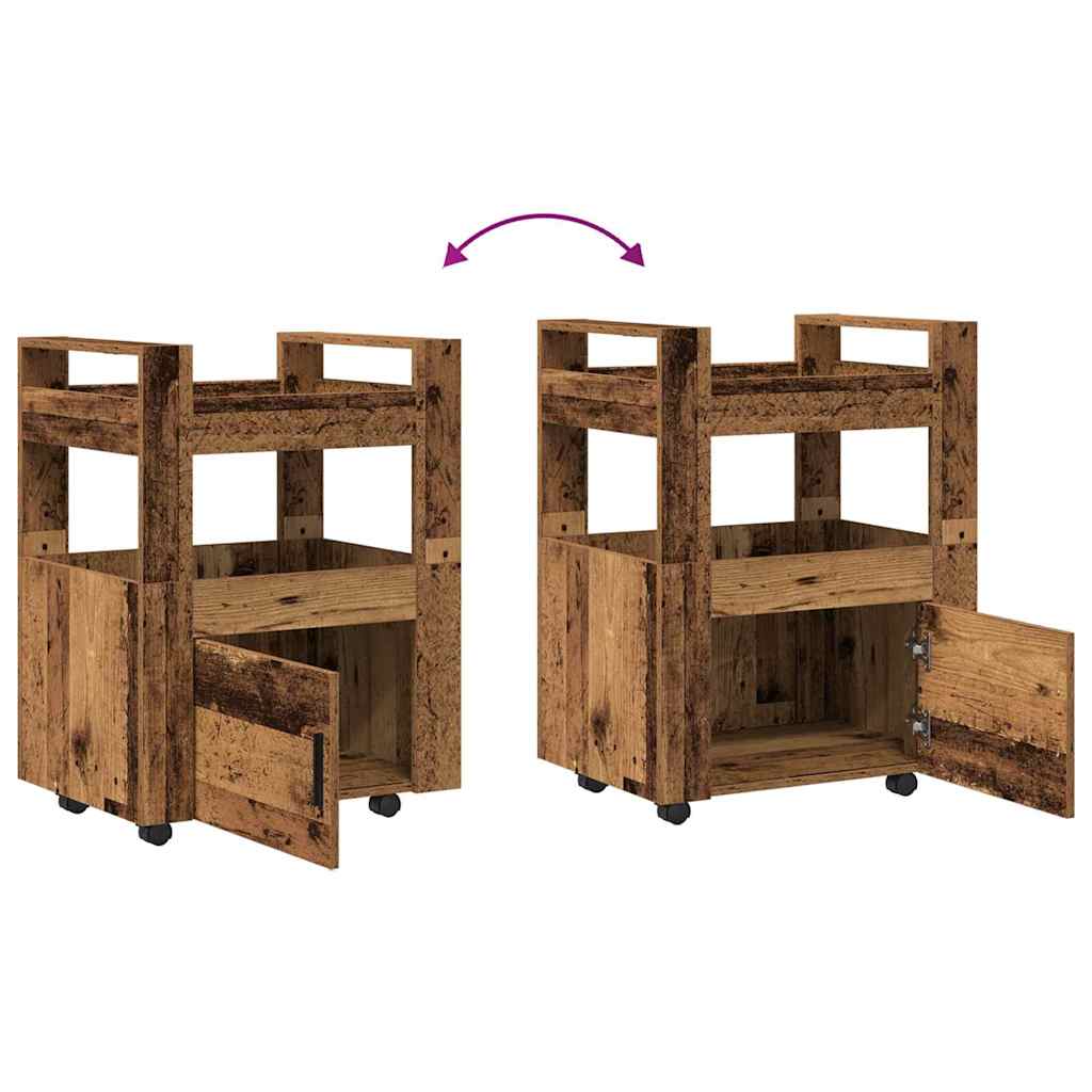 Kuhinjski kolica Staro drvo 60 x 45 x 80 cm Konstruirano drvo