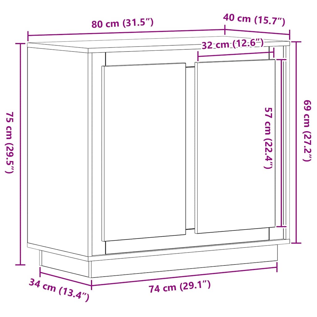 Kreveta Crni hrast 80 x 40 x 75 cm Konstruirano drvo