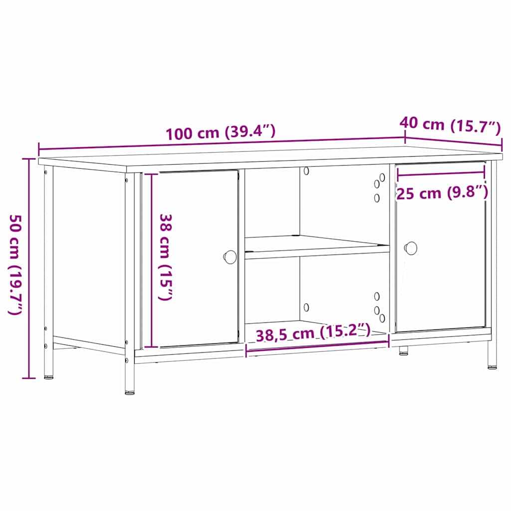 TV ormar Staro drvo 100 x 40 x 50 cm Konstruirano drvo