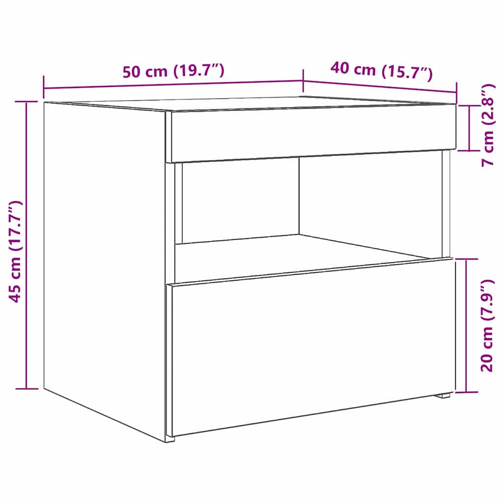 Noćni ormar Staro drvo 50 x 40 x 45 cm Konstruirano drvo