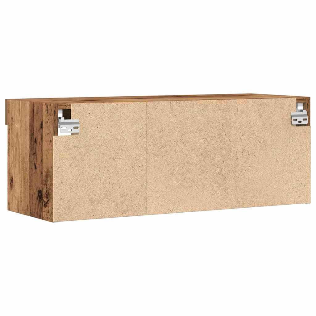 Set TV komoda s LED svjetlima 2 pcs Staro drvo 80 x 30 x 30 cm