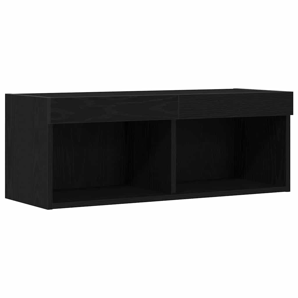 Set TV komoda s LED svjetlima 2 pcs Crni hrast 80 x 30 x 30 cm