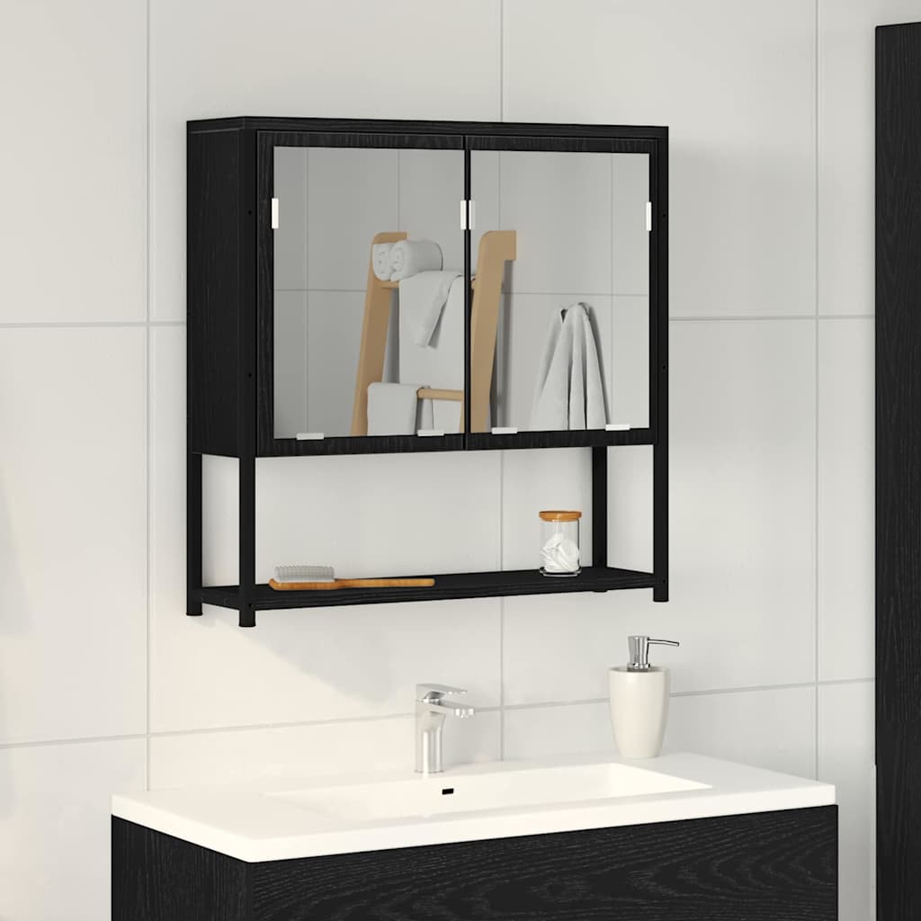 Ogledalo ormar Crni hrast 60 x 16 x 60 cm Konstruirano drvo