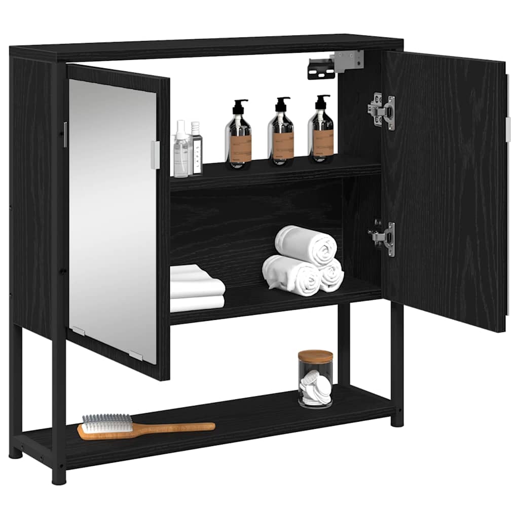 Ogledalo ormar Crni hrast 60 x 16 x 60 cm Konstruirano drvo