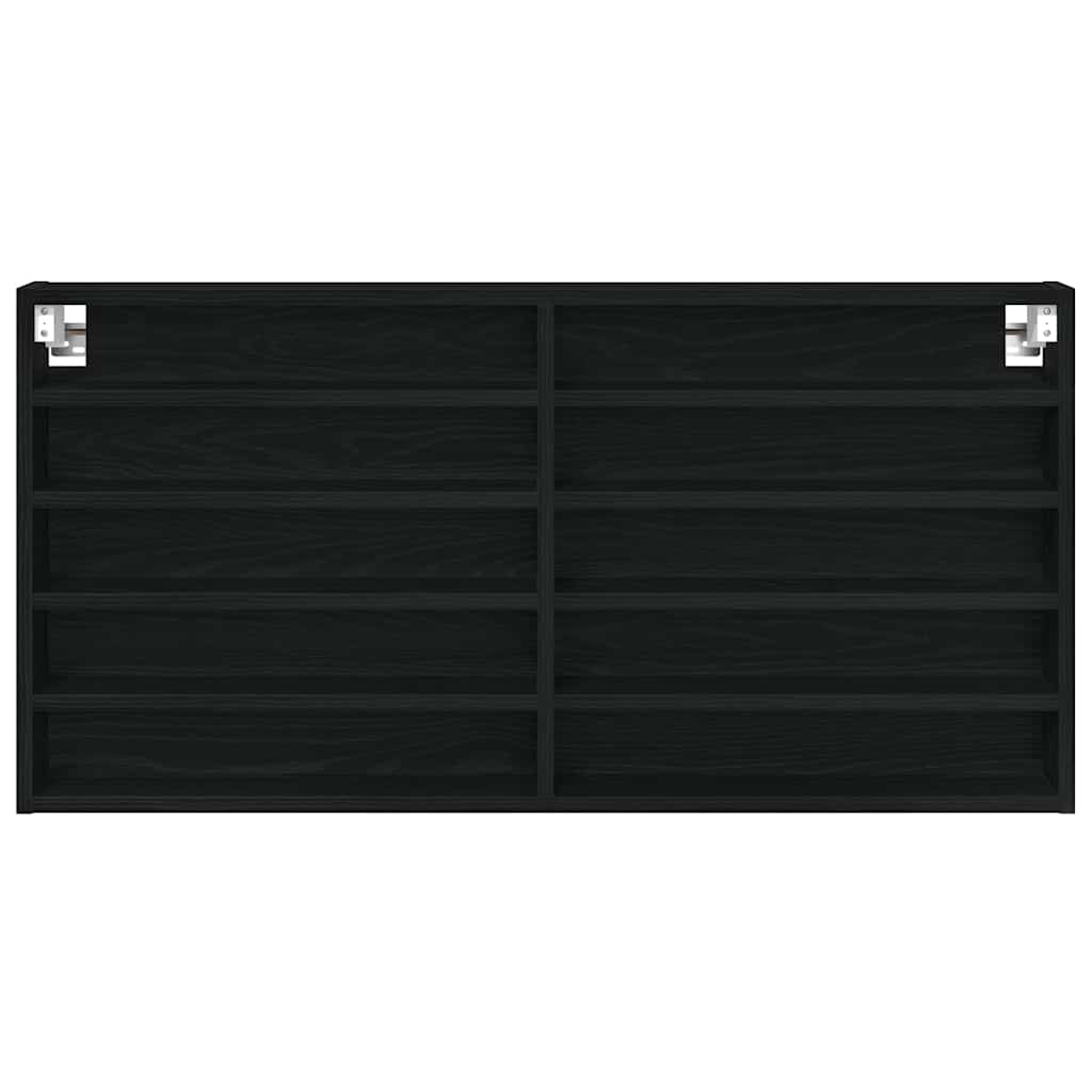 Ormar za izlaganje s policom Zidne Crni hrast 100 x 8,5 x 50 cm