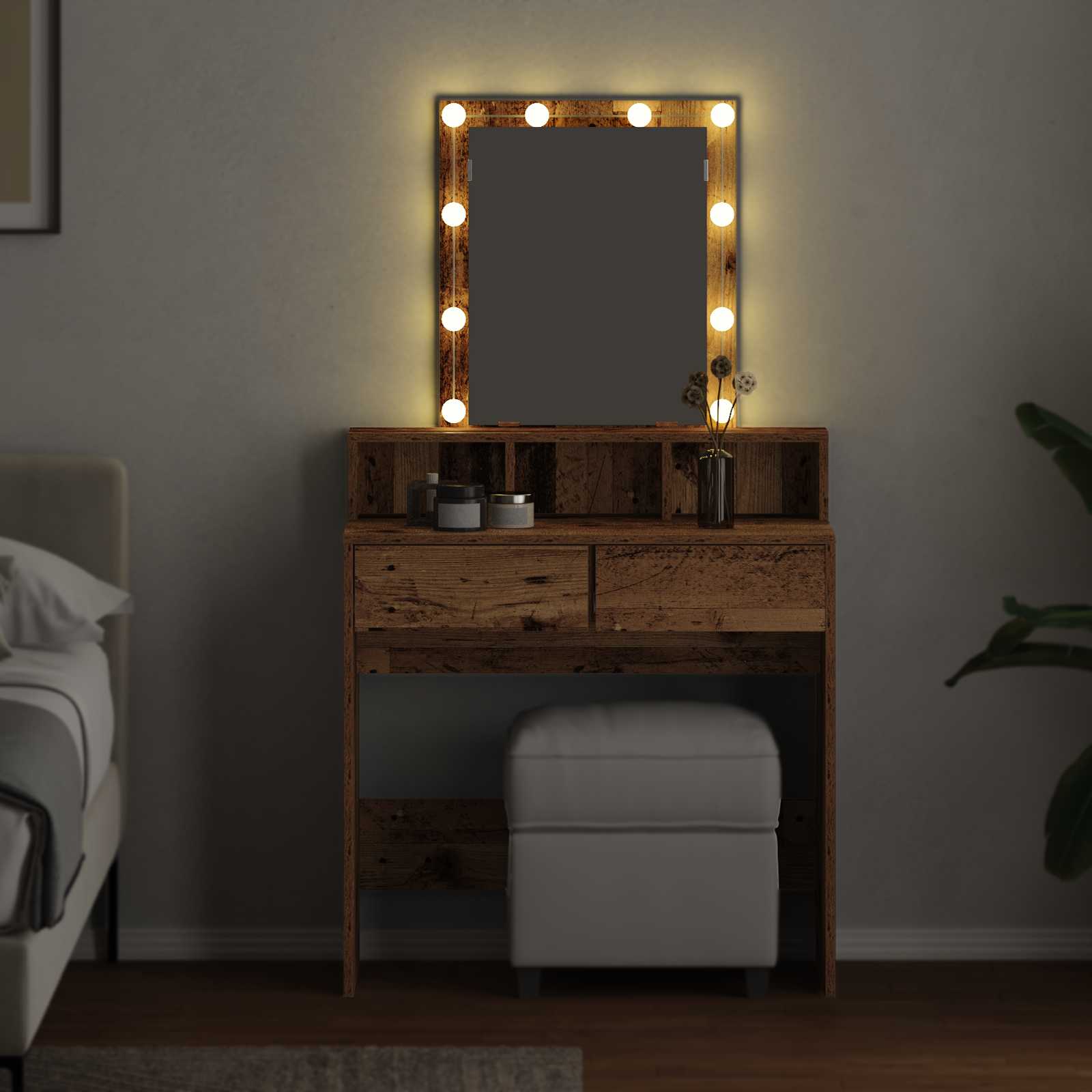 Toaletni stolić Staro drvo 80 x 41 x 144.5 cm Konstruirano drvo