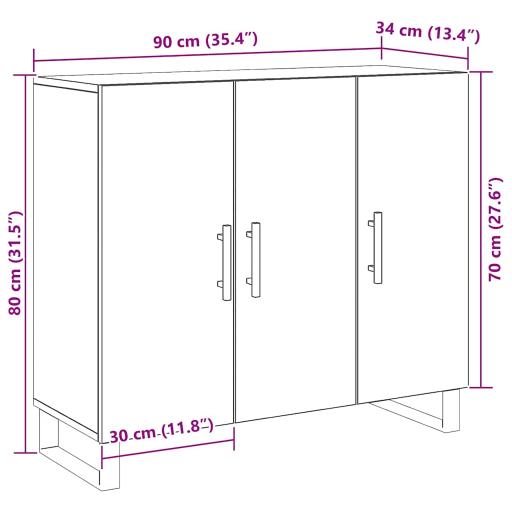 Kreveta Staro drvo 90 x 34 x 80 cm Konstruirano drvo