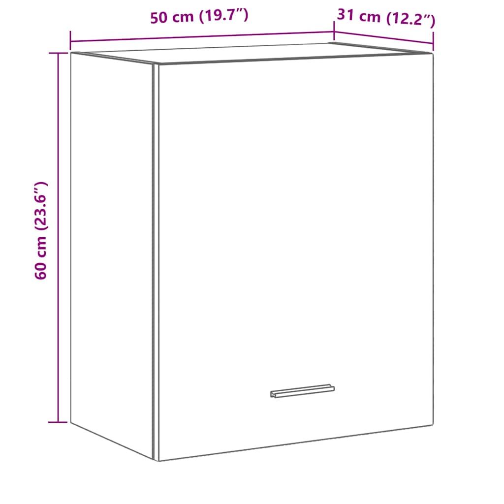 Viseći ormarić Crni hrast 50 x 31 x 60 cm Konstruirano drvo