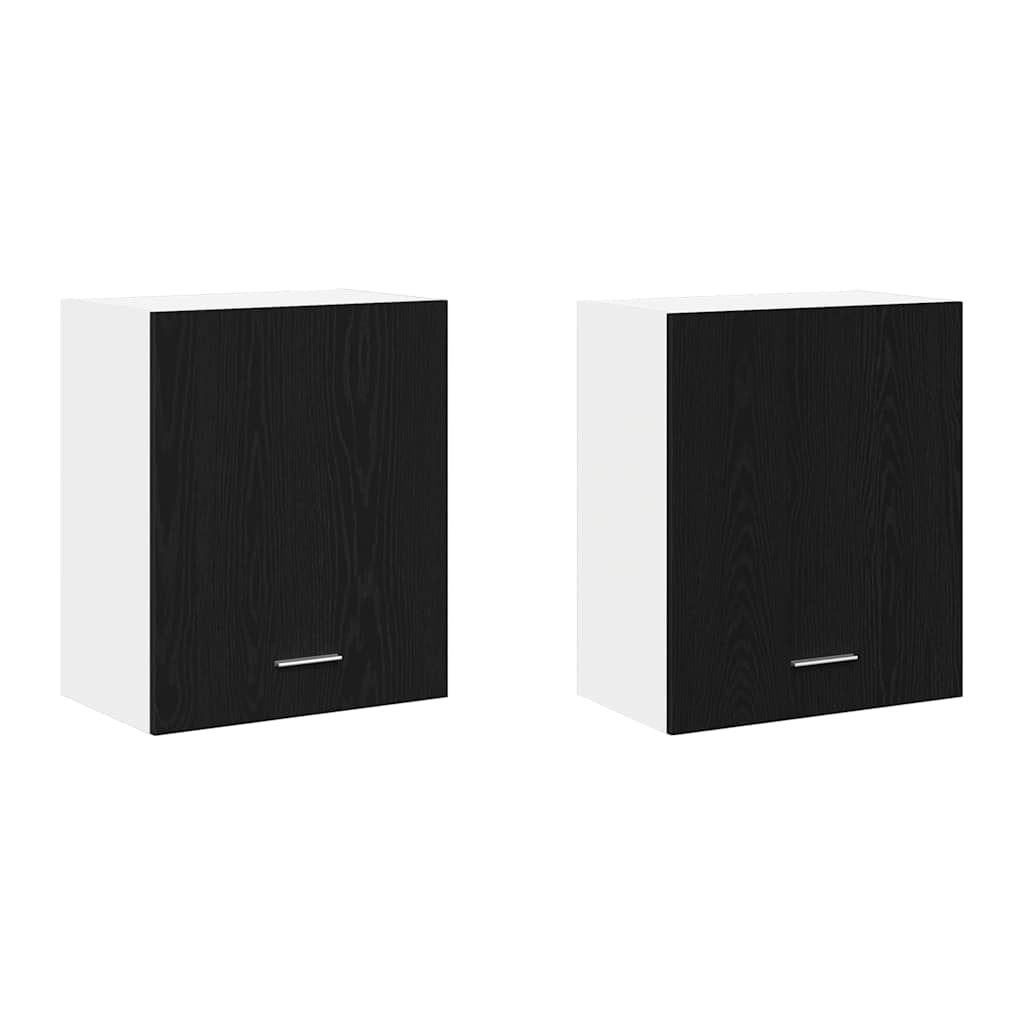 Viseći ormarić s policom Lyon 2 pcs Crni hrast 50 x 31 x 60 cm