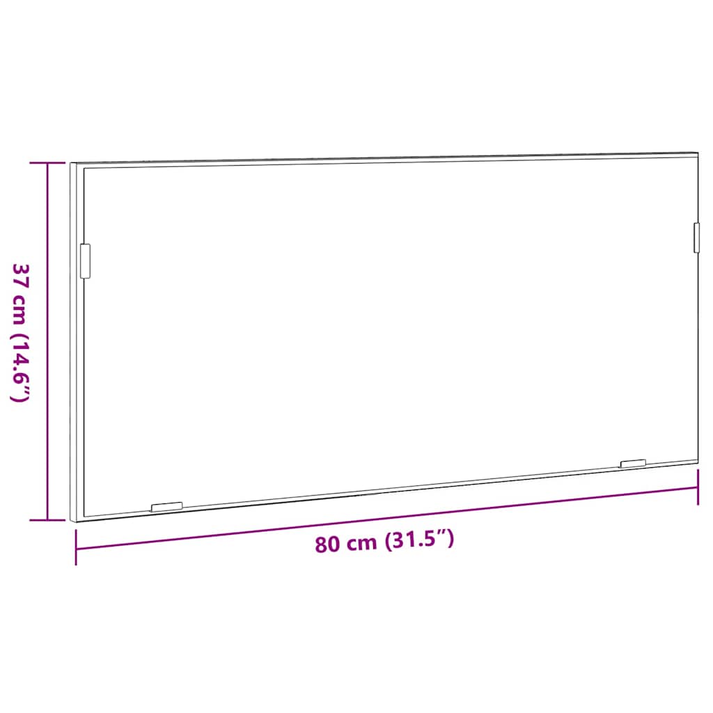 Ogledalo Zidne Siva sonoma 80 x 37 cm Staklo i inženjerski drvo