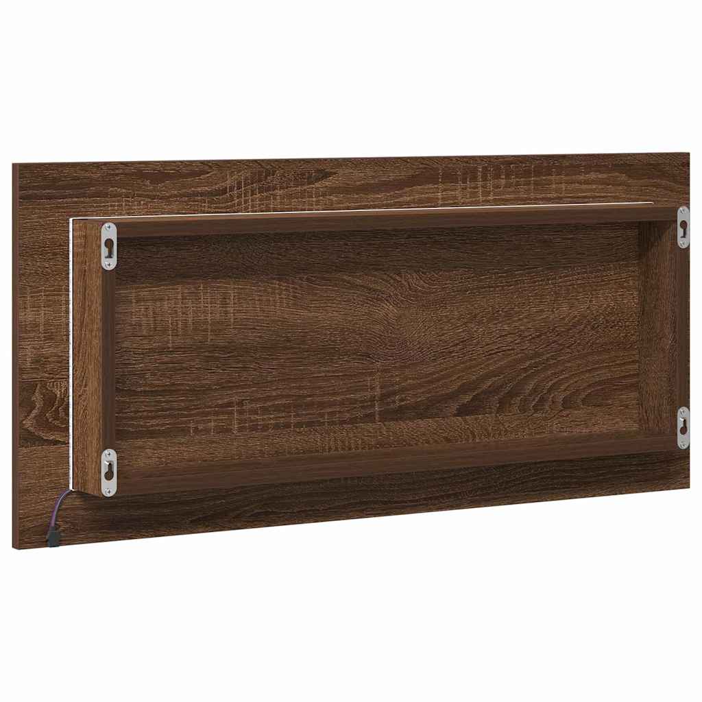 Ogledalo Zidne Smeđi hrast 80 x 37 cm Staklo i inženjerski drvo