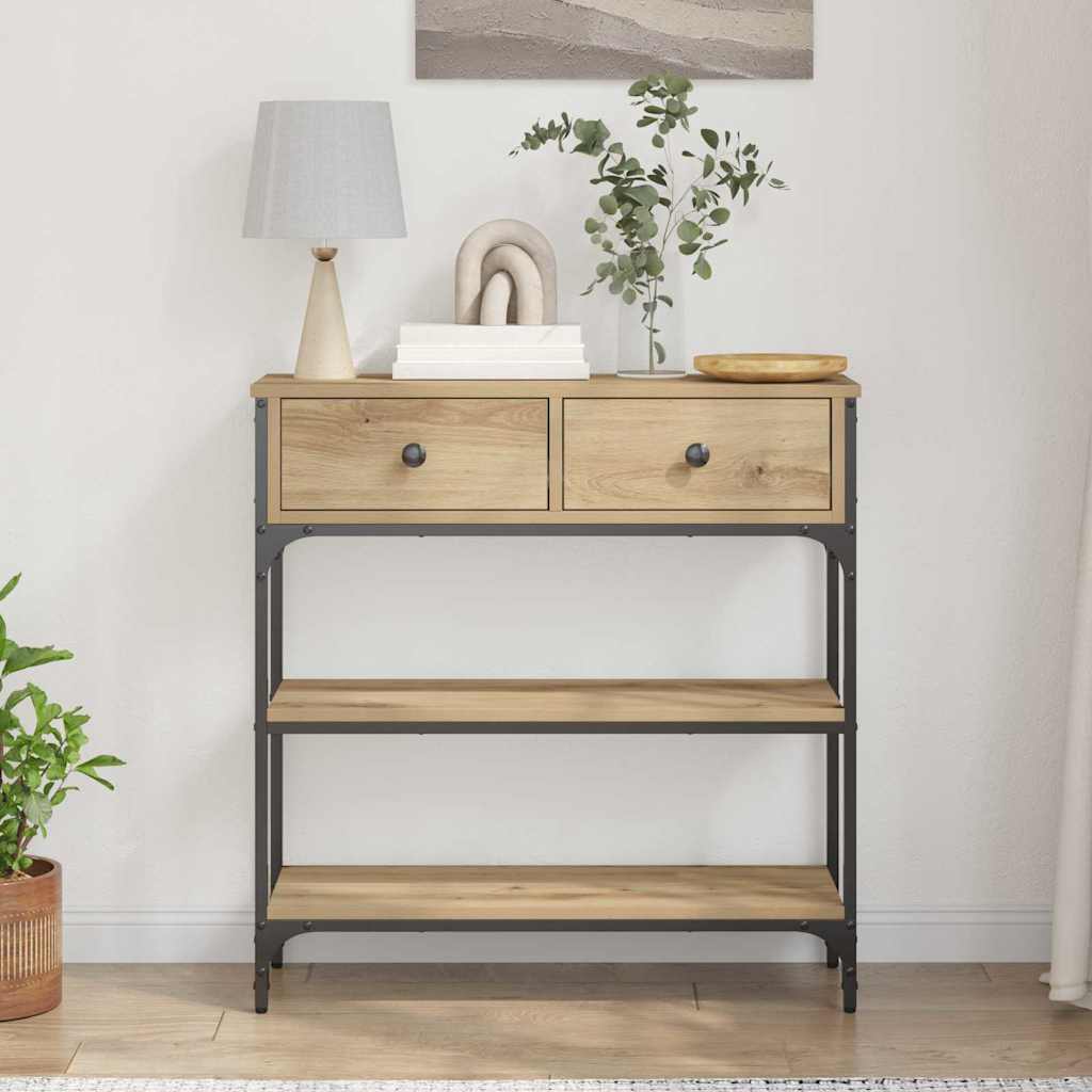 Konzolna stolica s ladicama Umjetnički hrast 72,5 x 25 x 75 cm