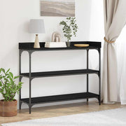 Konzolni stol s policom s pohranom Crni hrast 100 x 30 x 80 cm