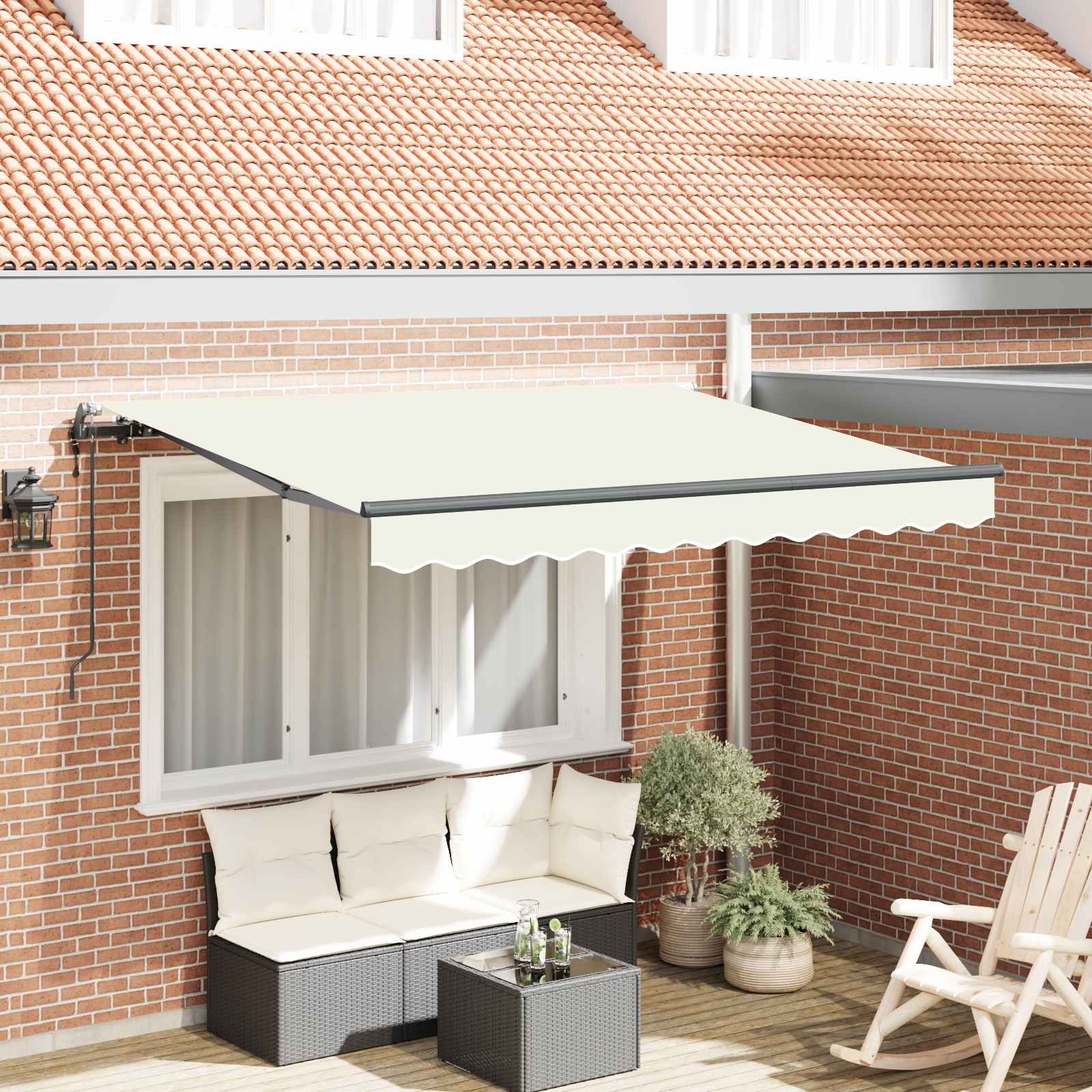 Skrovita tenda Krema 250 x 200 cm tkanina
