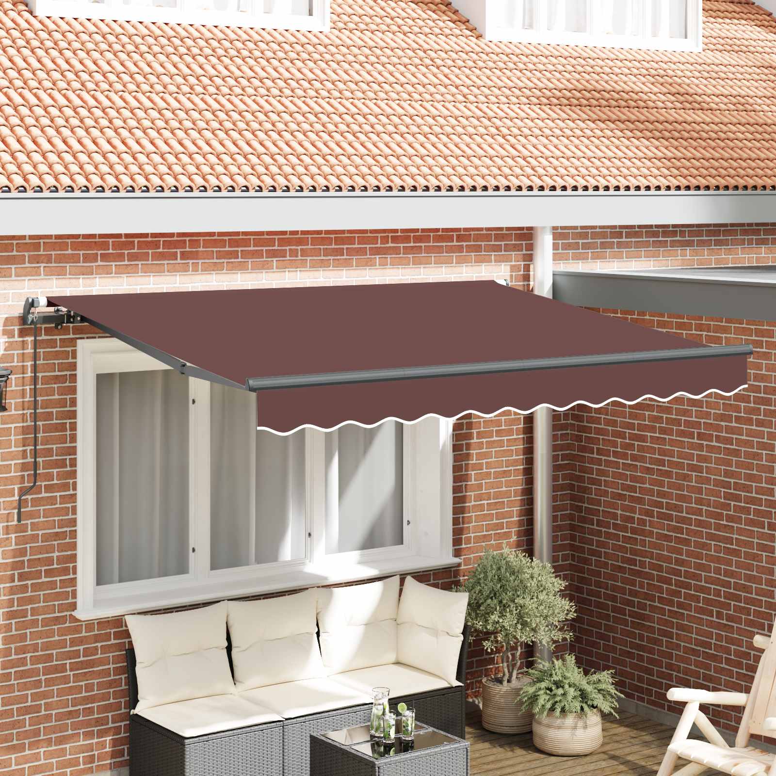 Skrovita tenda Smeđa 250 x 200 cm tkanina