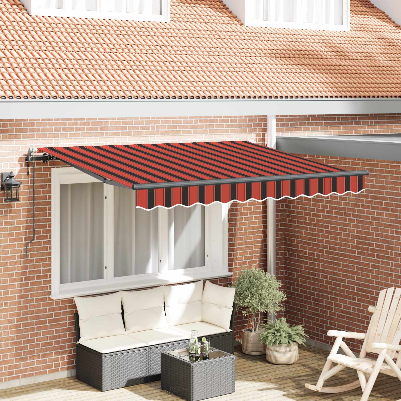 Skrovita tenda Smeđa 250 x 200 cm tkanina