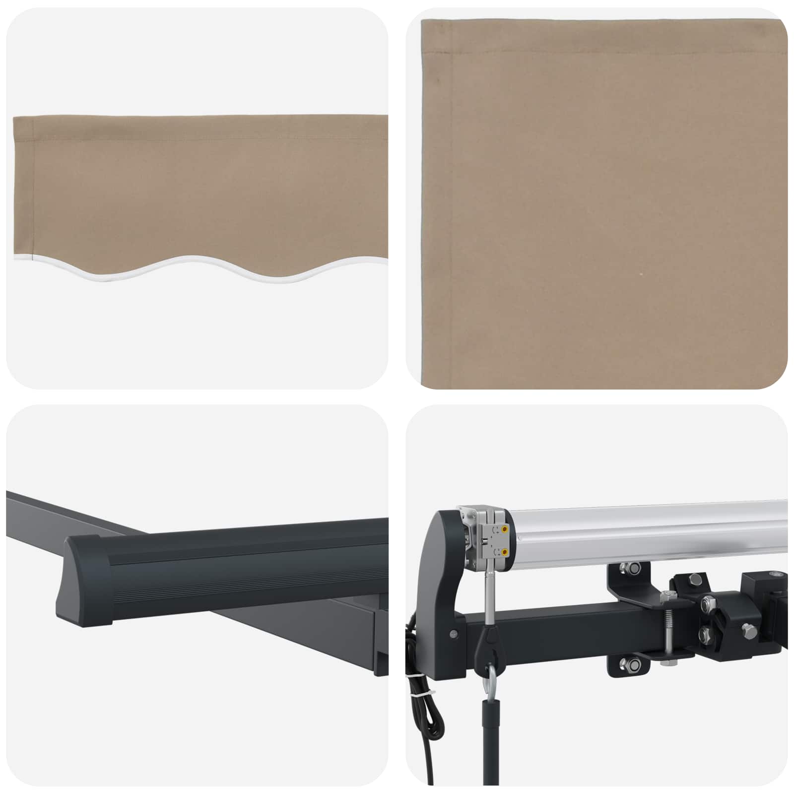 Skrovita tenda Bež 250 x 200 cm tkanina
