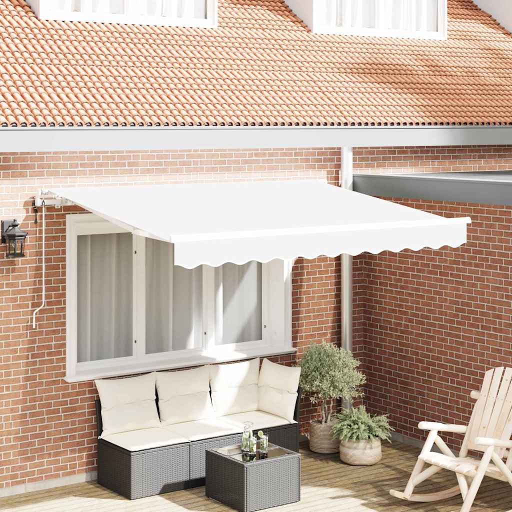 Skrovita tenda Bijelo 250 x 200 cm tkanina