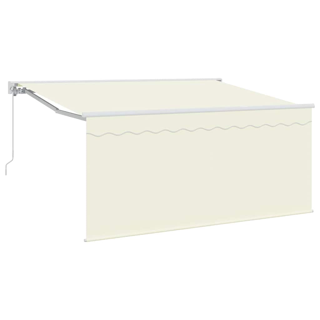 Skrovita tenda Krema 300 x 200 cm Poliester i aluminij