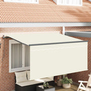Skrovita tenda Krema 300 x 200 cm Poliester i aluminij