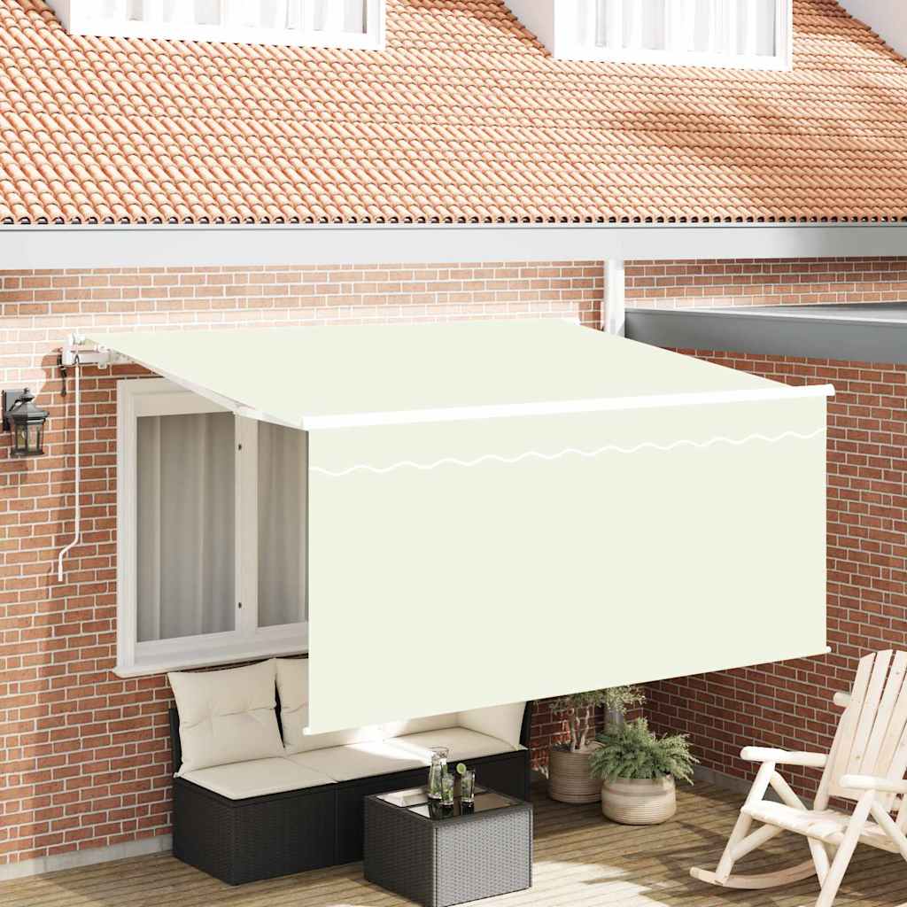 Skrovita tenda Krema 300 x 200 cm Poliester i aluminij