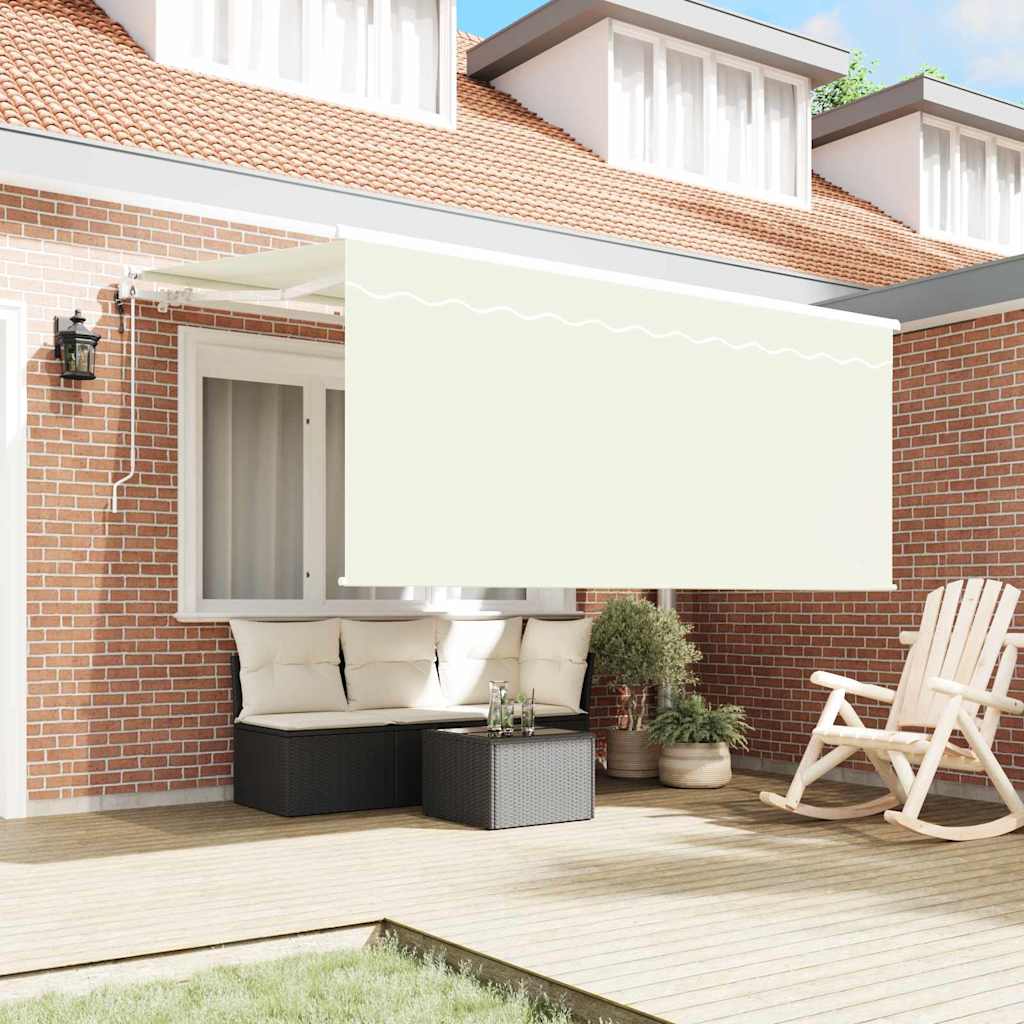 Skrovita tenda Krema 300 x 200 cm Poliester i aluminij