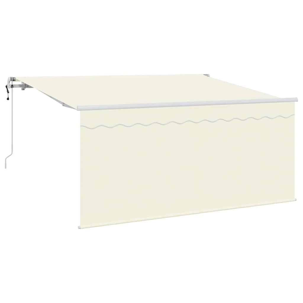 Skrovita tenda Krema 300 x 200 cm Poliester i aluminij
