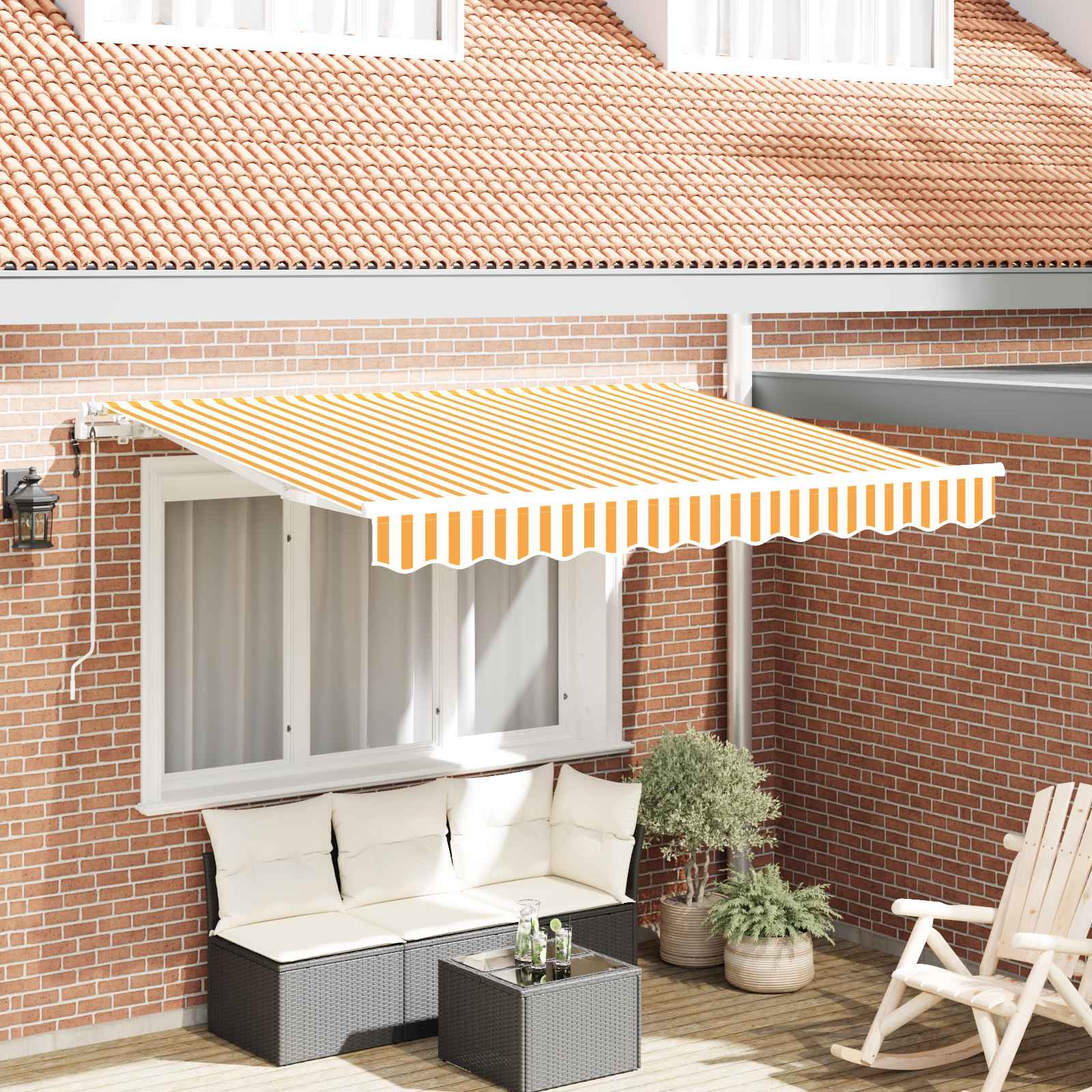 Skrovita tenda Žuta 300 x 200 cm tkanina