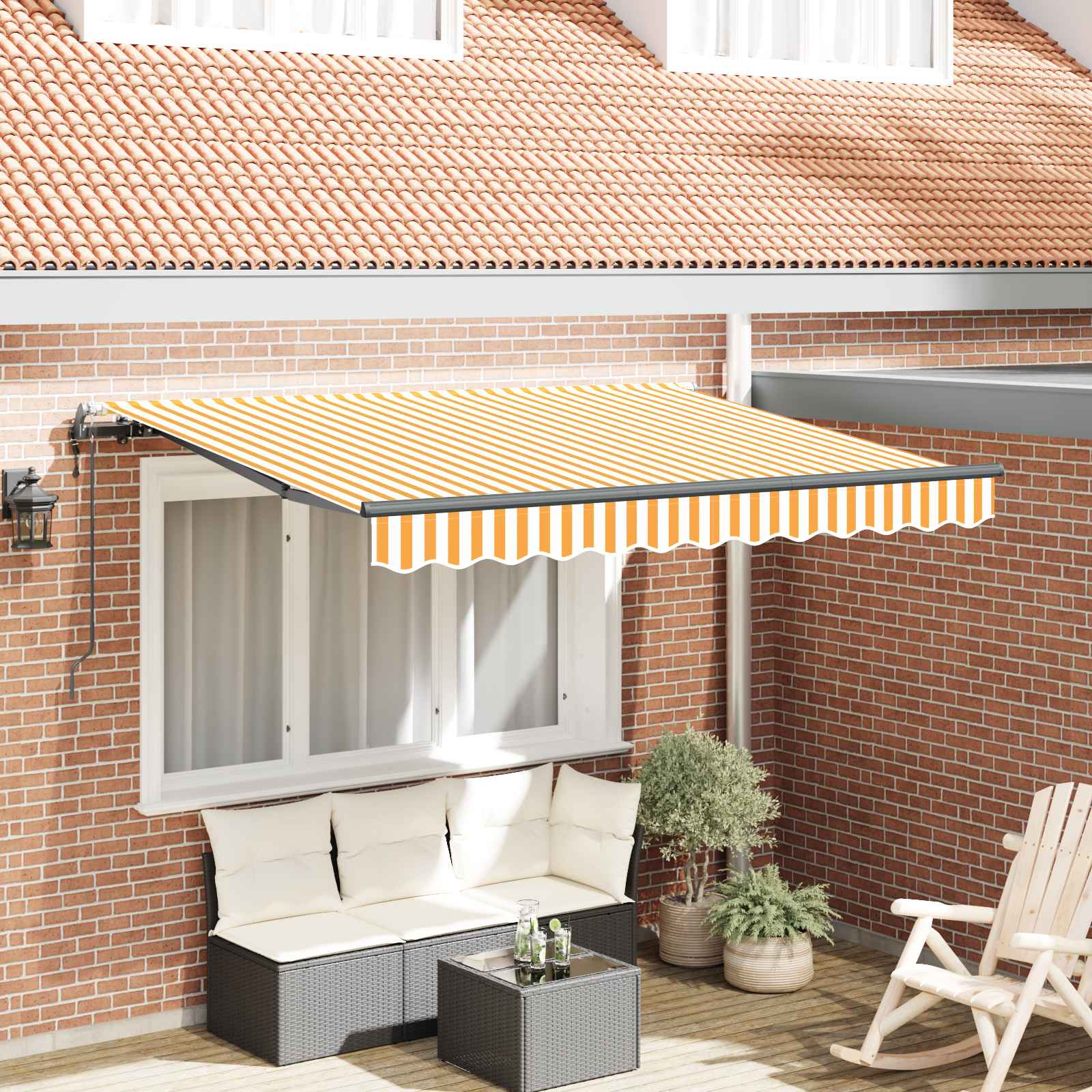 Skrovita tenda Žuta 300 x 200 cm tkanina