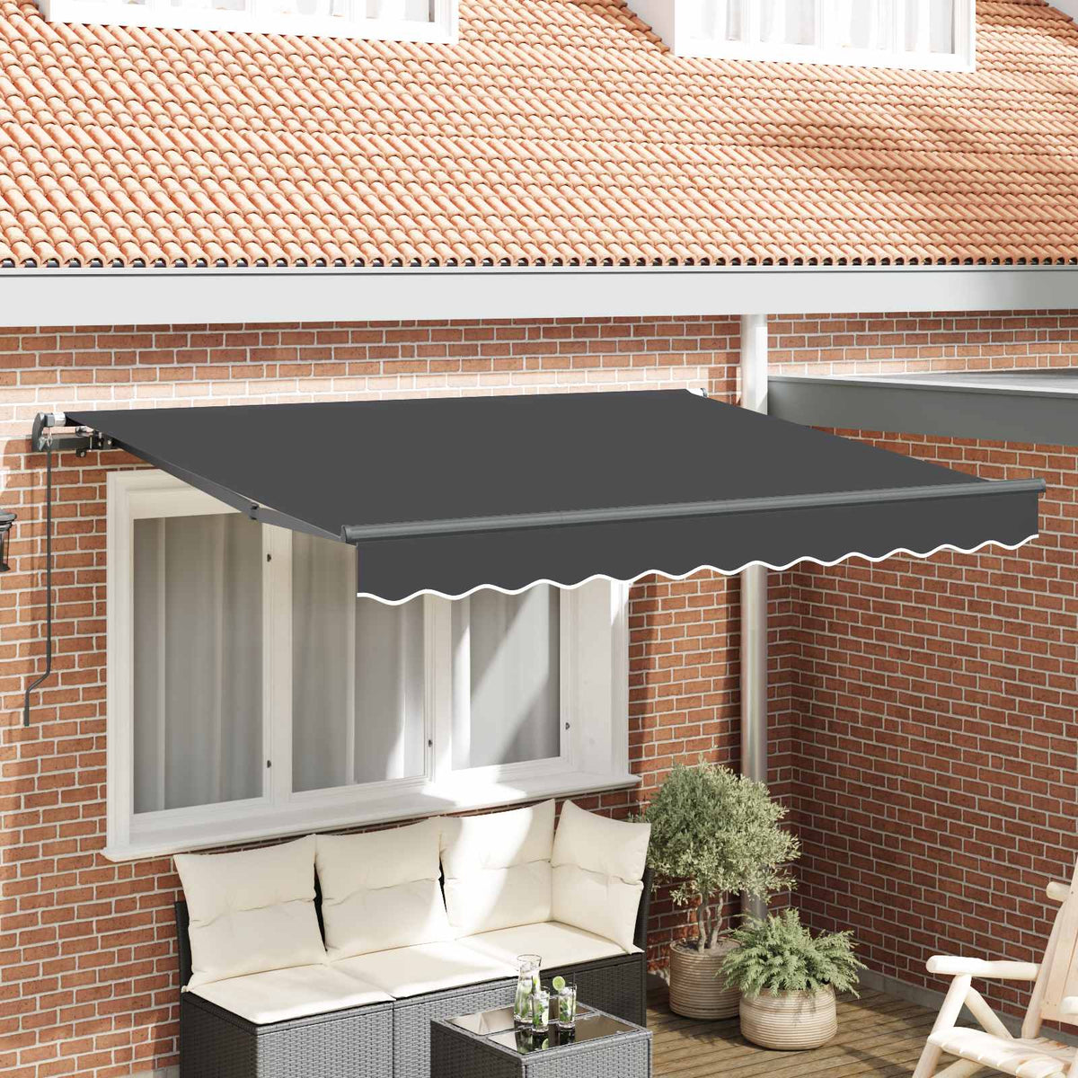 Skrovita tenda Plava 250 x 200 cm tkanina