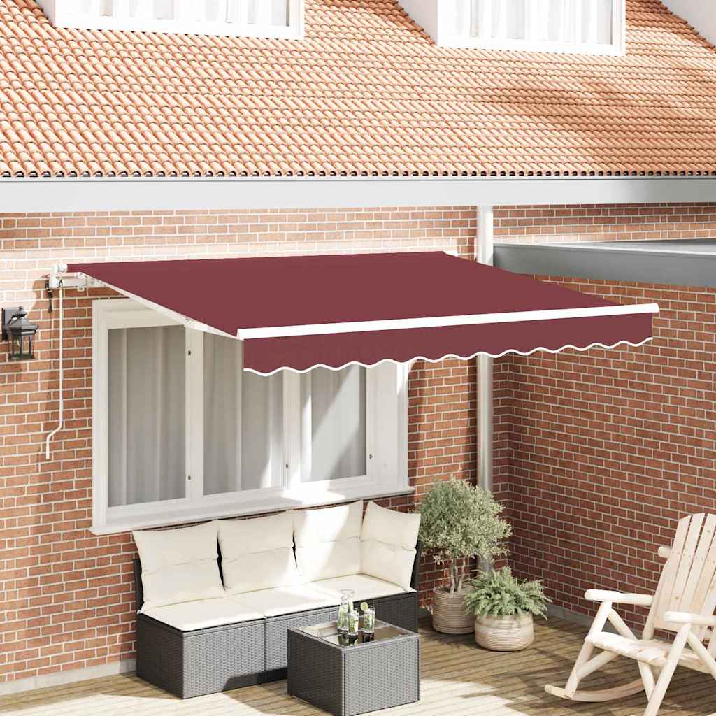 Skrovita tenda Tamno crvena 300 x 200 cm tkanina