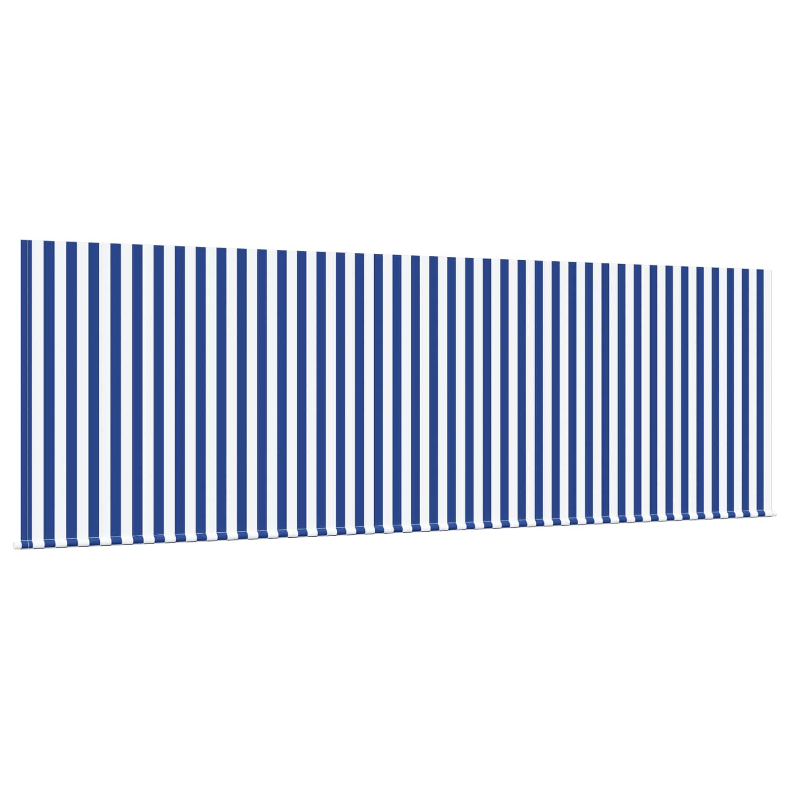 Skrovita tenda Plava i bijela 350 x 200 cm Poliester i aluminij
