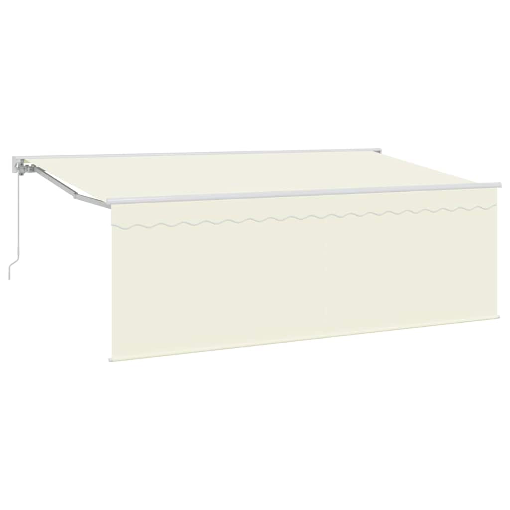Skrovita tenda Krema 350 x 200 cm Poliester i aluminij