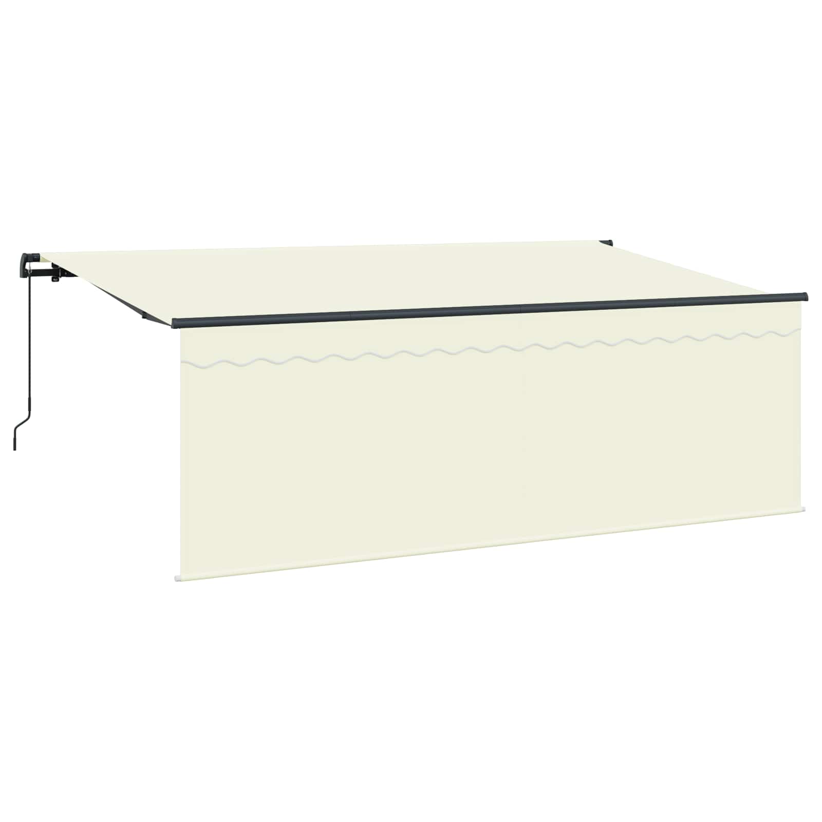 Skrovita tenda Krema 350 x 200 cm Poliester i aluminij