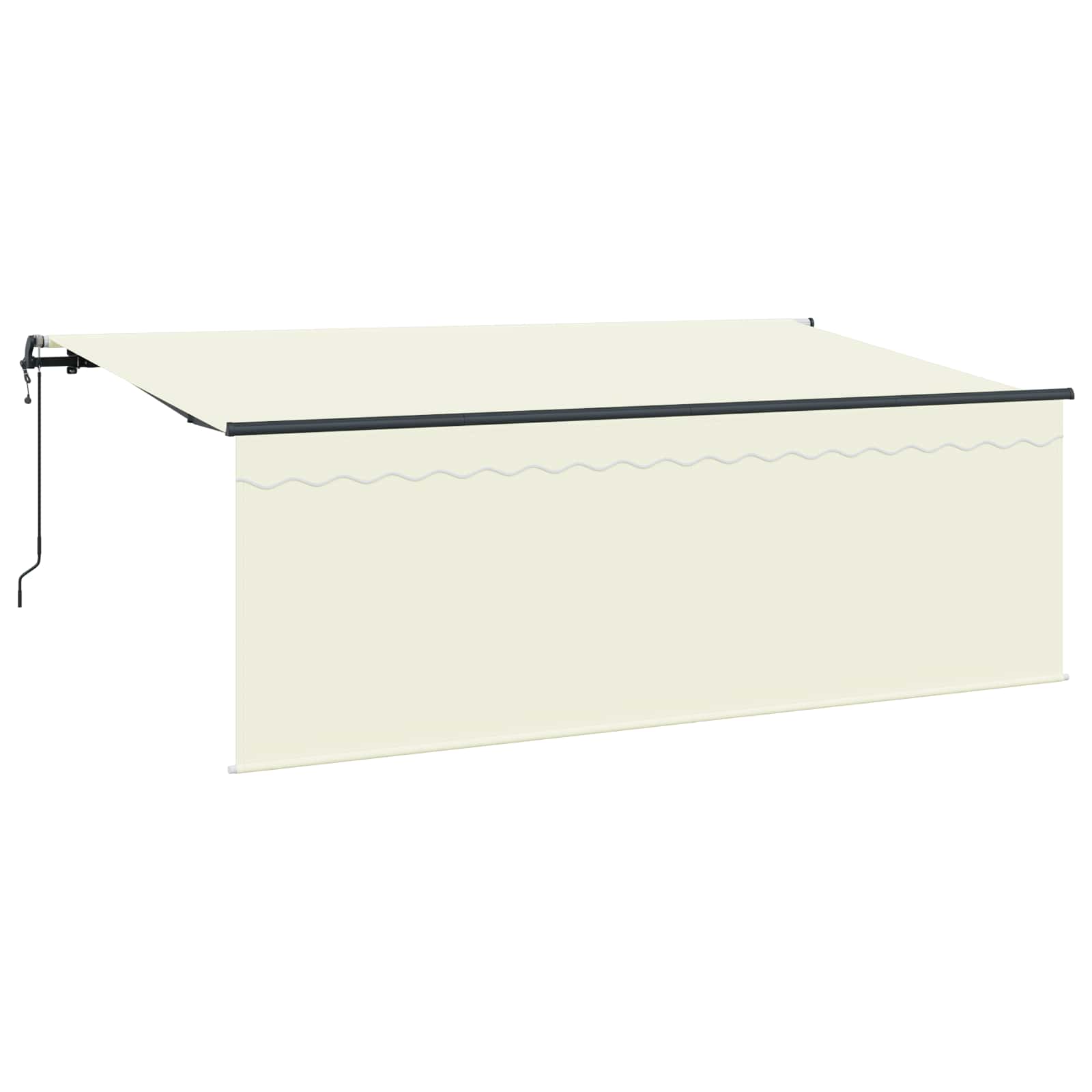 Skrovita tenda Krema 350 x 200 cm Poliester i aluminij