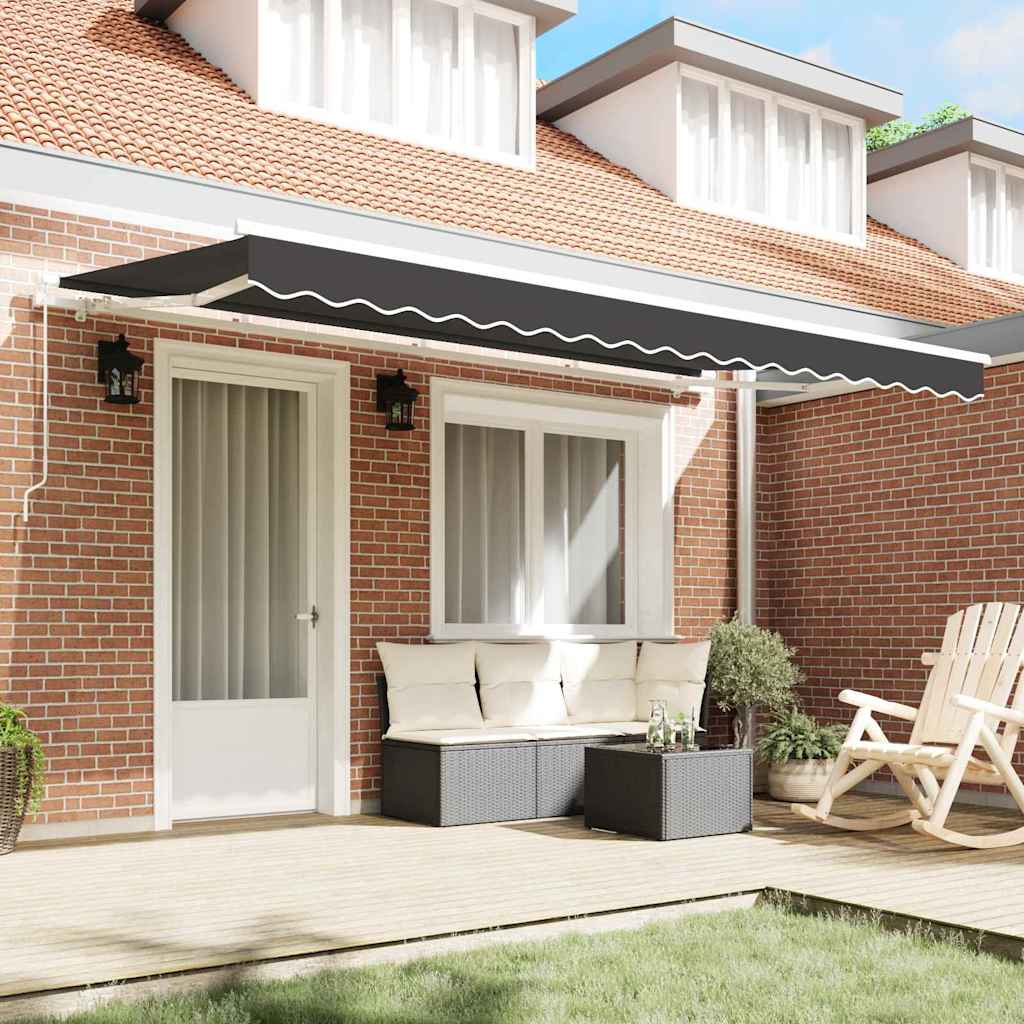 Skrovita tenda Antracit 350 x 200 cm tkanina