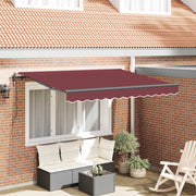 Skrovita tenda Tamno crvena 350 x 200 x 165 cm tkanina