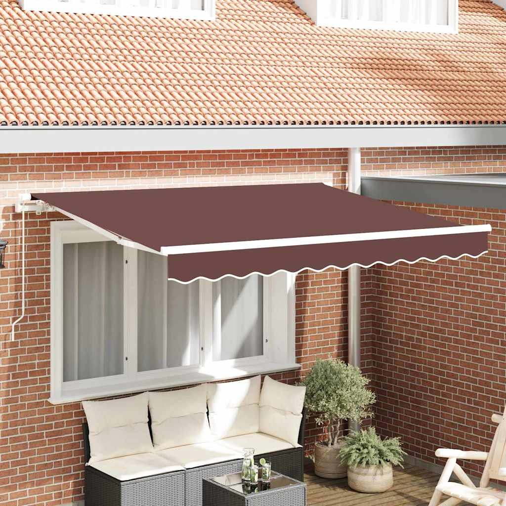 Skrovita tenda Smeđa 350 x 200 cm tkanina