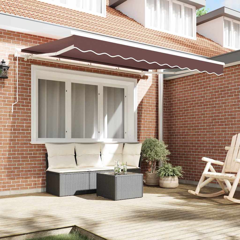 Skrovita tenda Smeđa 350 x 200 cm tkanina