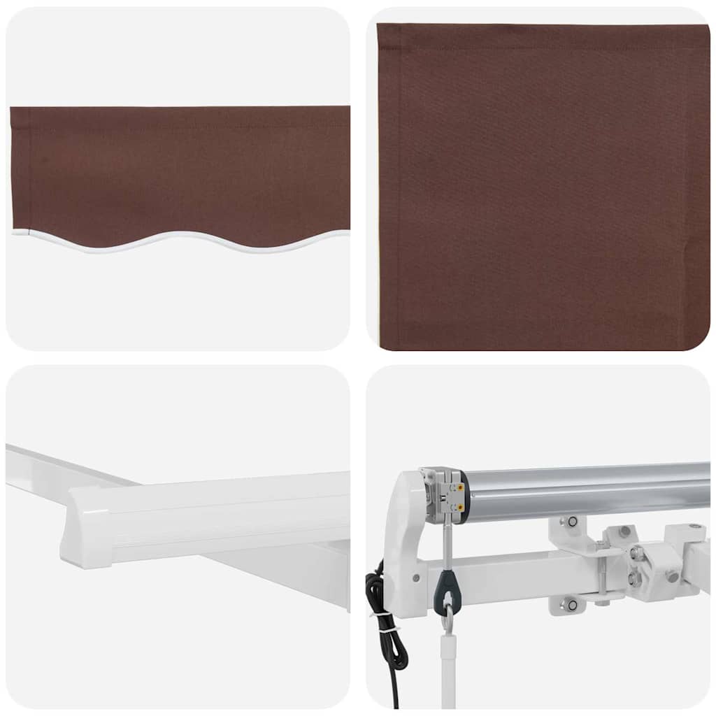 Skrovita tenda Smeđa 350 x 200 cm tkanina